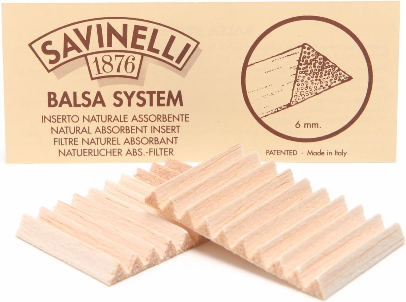 Filtros Savinelli balsa 6mm (20 uds)