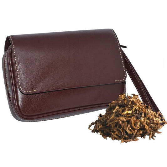Bolsa Combi para Pipa en Piel Marrón